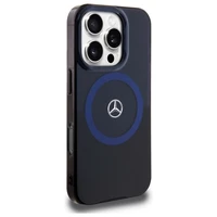 Mercedes MB dvigubo sluoksnio dviejų spalvų Magnetinis dėklas iPhone 16 Pro Max telefonui - mėlynas