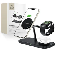 Tech-Protect QI15W-A45 3in1 belaidis įkroviklis su MagSafe Apple įrenginiams - juodas