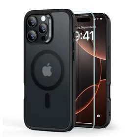 ESR Classic Hybrid Halolock Magnetinis dėklas telefonui + grūdintas stiklas iPhone 16 Pro - pusiau skaidrus