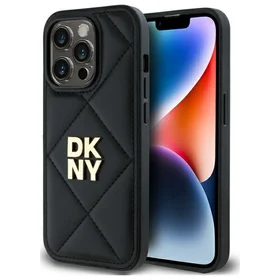 DKNY Quilted Stack Logo dėklas telefonui iPhone 14 Pro - juodas