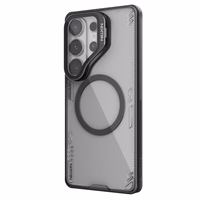 Nillkin Iceblade Prop Magnetic Dėklas with Camera Dėklas and Stovas suderinamas su MagSafe for Samsung Galaxy S26 Ultra - skaidrus juodas