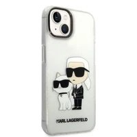 Karl Lagerfeld blizgus Karl&Choupette dėklas telefonui iPhone 14 Plus - permatomas