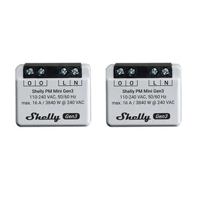 Shelly PM Mini Gen3 2 valdiklių rinkinys, WiFi/Bluetooth
