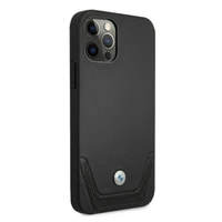 BMW Odinis perforuotas dėklas iPhone 12 Pro Max - juodas