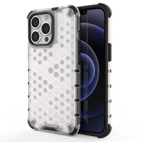Honeycomb Case šarvu dangtelis su TPU buferiu iPhone 13 Pro skaidrus