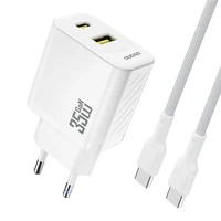 Dudao A27 MaxC 35W GaN sieninis įkroviklis + USB-C kabelis - baltas