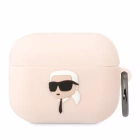 Karl Lagerfeld KLAPRUNIKP AirPods Pro dėklas rožinis/rožinis Silikoninis Karl Head 3D