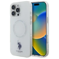 US Polo IML Ring Magnetinis dėklas telefonui iPhone 16 Pro Max - balta