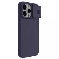 Dėklas Nillkin CamShield Silky Silicone Apple iPhone 15 Pro Max tamsiai violetinis