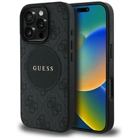 Guess 4G Circle Classic Logo Magnetinis dėklas telefonui iPhone 16 Pro - juodas