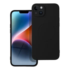 SILICONE MAG COVER dėklas telefonui suderinamas su MagSafe iPhone 14 Plus juodas