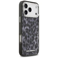 Karl Lagerfeld IML Leopardinis raštas Magnetinis dėklas telefonui iPhone 17 Pro Max - juodas