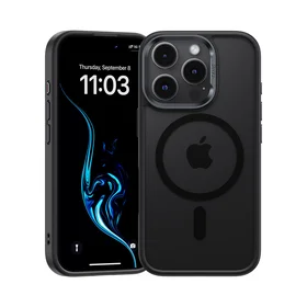 Benks Magnetic Mist dėklas su metaliniu rėmu iPhone 16 Pro juodas