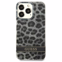 Guess GUHCP13LHSLEOK iPhone 13 Pro / 13 6.1" pilkas/pilkas kietas dėklas Leopardas