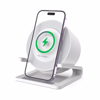 "Devia" "Bluetooth" garsiakalbis IM-3 su 15 W belaidžiu įkrovikliu ir šviesiai balta spalva