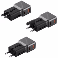 Adapter Energea TravelWorld 1A1C 25W juodas gunmetal