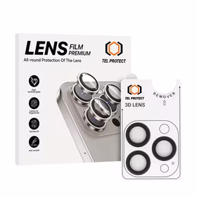 Apsauginis stiklas kameros lęšiams Tel Protect 3D Lens ant kameros Iphone 14 Pro/14 Pro Max juodas (3 vnt.)