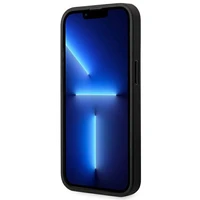 Dėklas BMW BMHMP14X22PTDK iPhone 14 Pro Max 6.7 - juodas odinis dėklas su trispalviu spaudu MagSafe