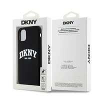 DKNY Skystas silikoninis baltas spausdintas logotipas magnetinis dėklas telefonui iPhone 11/Xr - juodas