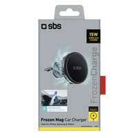 Išmaniojo telefono laikiklis su indukciniu įkrovikliu SBS TESUPFANWIR15W 15W, tvirtinamas prie oro angos, su aušinimu – juodas