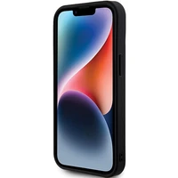 Guess Rhinestone Metal Logo dėklas telefonui iPhone 15 - rožinė