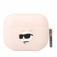 Karl Lagerfeld KLAPRUNCHP AirPods Pro dėklas rožinis/rožinis Silikoninis Choupette Head 3D