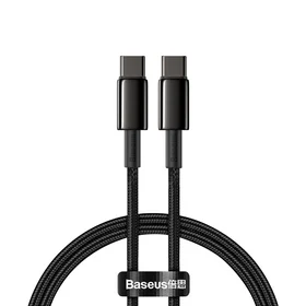 Baseus kabelis Tungsten PD USB-C - USB-C 1,0 m juodas