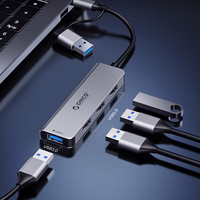 Orico YSB4-U2 USB-A/USB-C Hub prijungimo stotelė 2x USB-A 2.0 + 1x USB-A 3.0 + 1x USB-C 2.0 + 1x USB-C - pilka