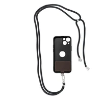 SWING (6mm) telefono dirželis, telefono pakabukas su reguliuojamu ilgiu / virvelės ilgis 165 cm (maks. 82,5 cm kilpoje) / ant peties arba kaklo – juodas