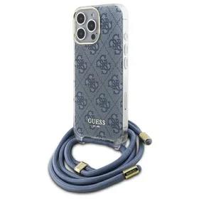 Guess Crossbody Cord 4G Print dėklas iPhone 16 Pro Max - mėlynas