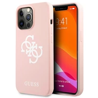 Guess silikoninis 4G logotipo dėklas telefonui iPhone 13 Pro Max 6.7" - rožinis