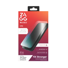 ZAGG InvisibleShield Glass XTR4 apsauginis stiklas su grafenu ir mėlynos šviesos filtru iPhone 15/16 telefonui