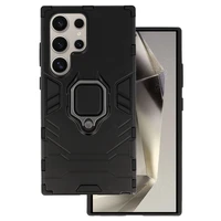 Žiedinis šarvuotas dėklas telefonui Samsung Galaxy S24 Ultra juodas