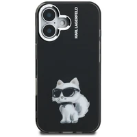 Karl Lagerfeld IML Aquarelle Choupette & Logo iPhone 16 deklas - juodas