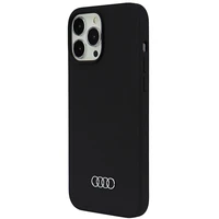 Audi silikoninis dėklas telefonui iPhone 13 Pro Max 6.7" juodas/juodas kietas dėklas AU-LSRIP13PM-Q3/D1-BK