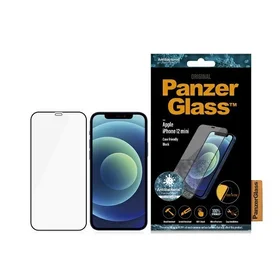 PanzerGlass E2E Super+ Microfracture antibakterinis grūdintas stiklas iPhone 12 mini – su juodu rėmeliu