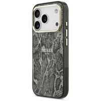 Guess Pitono rašto magnetinis dėklas iPhone 17 Pro - juodas
