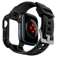 Spigen Rugged Armor Pro dėklas su dirželiu Apple Watch 4 / 5 / 6 / 7 / 8 / SE (44/45 mm) - juodas