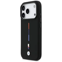 BMW M Silicon Tricolor Line MagSafe deklas iPhone 17 Pro - juodas