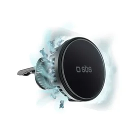 Išmaniojo telefono laikiklis su indukciniu įkrovikliu SBS TESUPFANWIR15W 15W, tvirtinamas prie oro angos, su aušinimu – juodas