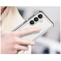 Kosminis dėklas su gelio rėmu Samsung Galaxy S25 - skaidrus juodas