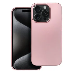 METALLIC dėklas telefonui IPHONE 15 Pro rožinis