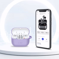 Tech-Protect silikoninis dėklas su kabliuku Samsung Galaxy Buds 3 / 3 FE / 3 Pro ausinėms - violetinis