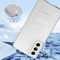 Crystal Glitter dėklas telefonui Samsung Galaxy S21 FE sidabrinis