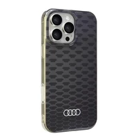 Audi IML Siuvinėjimo raštas Magnetinis iPhone 16 Pro Max 6.9" juodas/juodas kietas dėklas AU-IMLMIP16PM-Q5/D3-BK