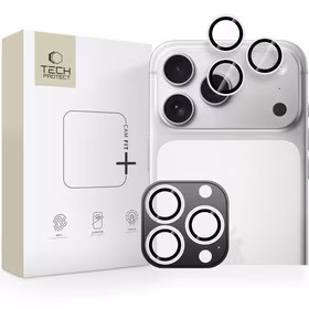 Tech-Protect Camring Fit+ kameros dangtelis, skirtas iPhone 14 Pro / Max / 15 Pro / Max / 16 Pro / Max / 17 Pro / Max – sidabrinis
