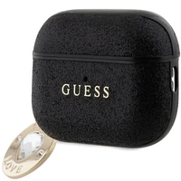 Guess GUAP2PGEHCDK dėklas AirPods Pro 2 - juodas Fixed Glitter Heart Diamond Charm