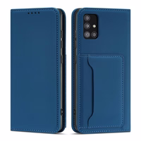 Magnetinis kortelių dėklas Xiaomi Redmi Note 11 Pro piniginė kortelių laikiklis mėlynas
