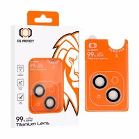 Apsauginis stiklas Tel Protect Titanium Lens 99% AR ant kameros Iphone 14/14 Plus/16e skaidrus (2 lęšiai)
