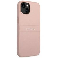 Guess Saffiano dirželis dėklas telefonui iPhone 14 Plus - rožinė